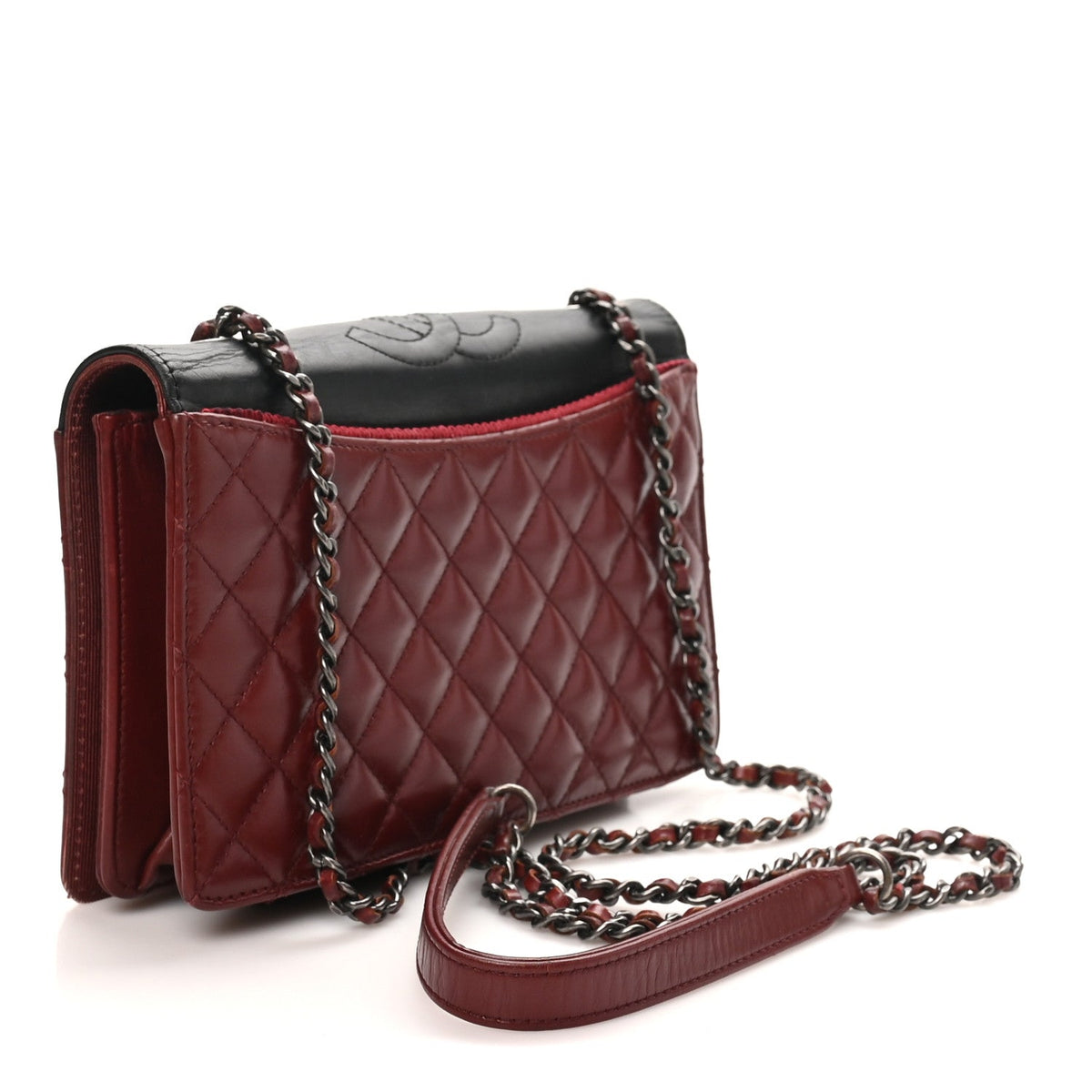Quilted Calfskin Flap Shoulder Bag - Black