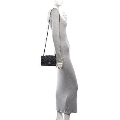 Mini Quilted Caviar Flap Shoulder Bag - Tan