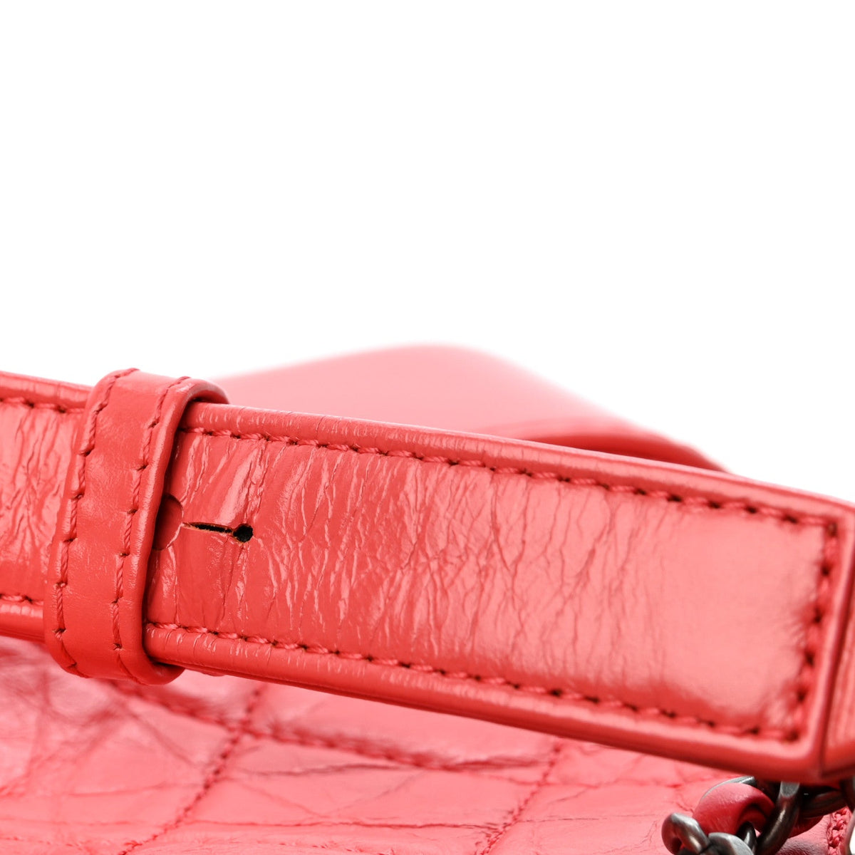 Small Quilted Calfskin Hobo Bag - Red
