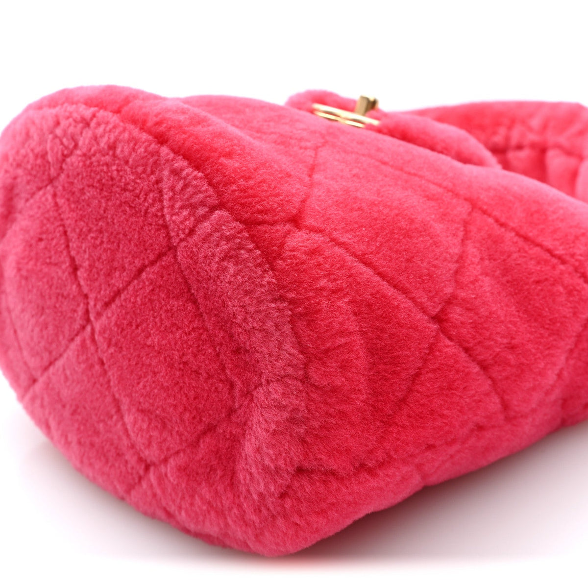 Quilted Shearling Bucket Bag