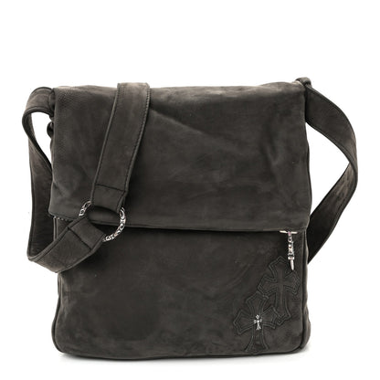 Calfskin Suede Crossbody Bag - Black