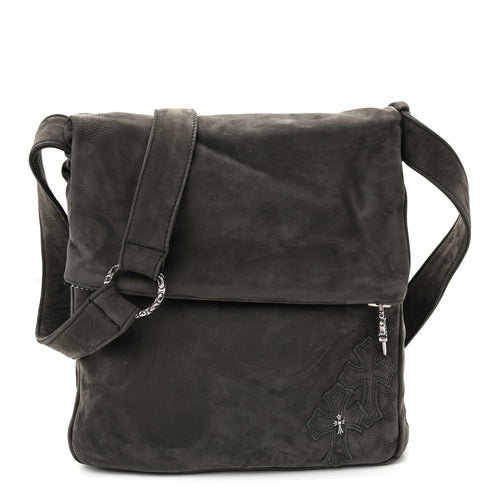 Calfskin Suede Crossbody Bag - Black