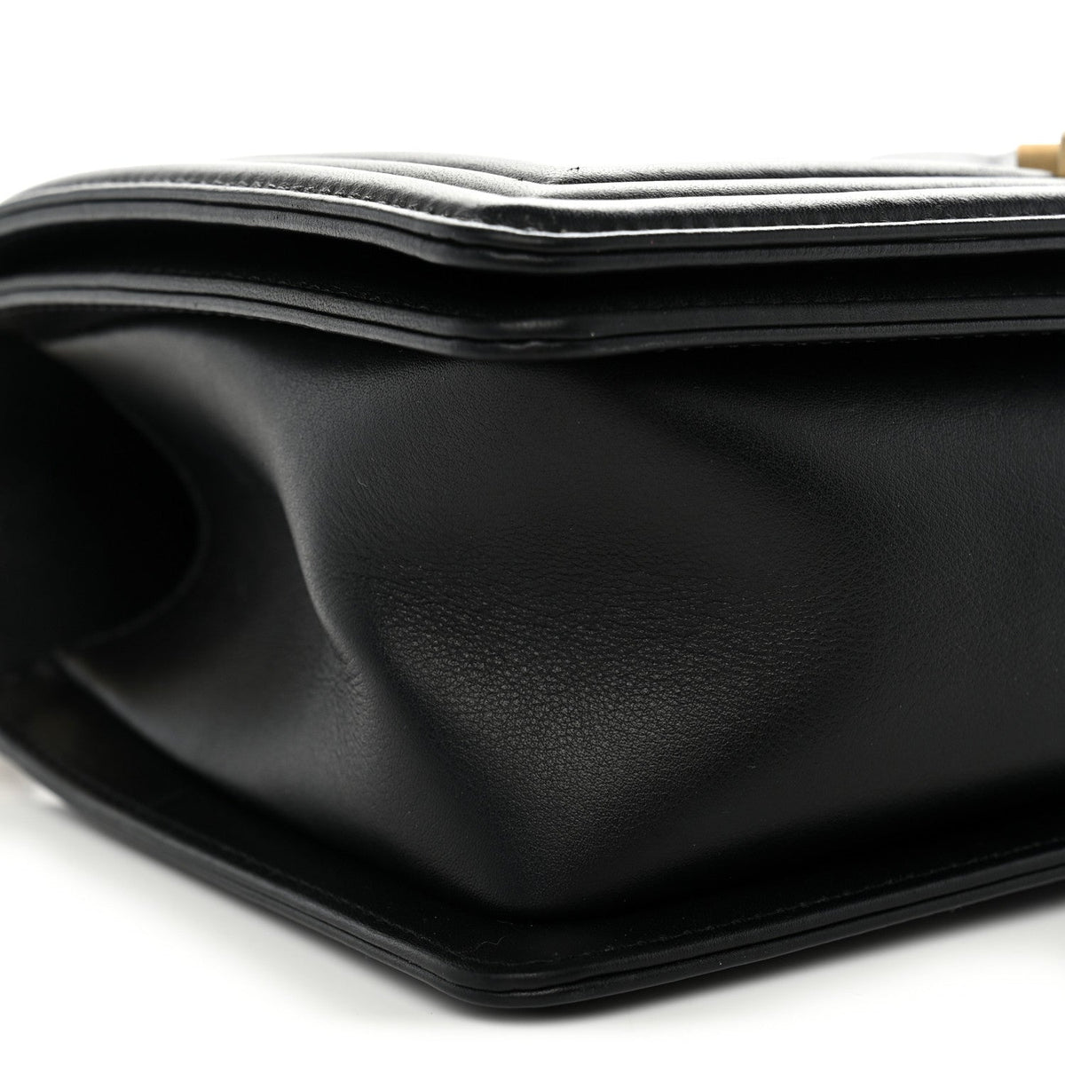 Medium Quilted Calfskin Flap Shoulder Bag - Black