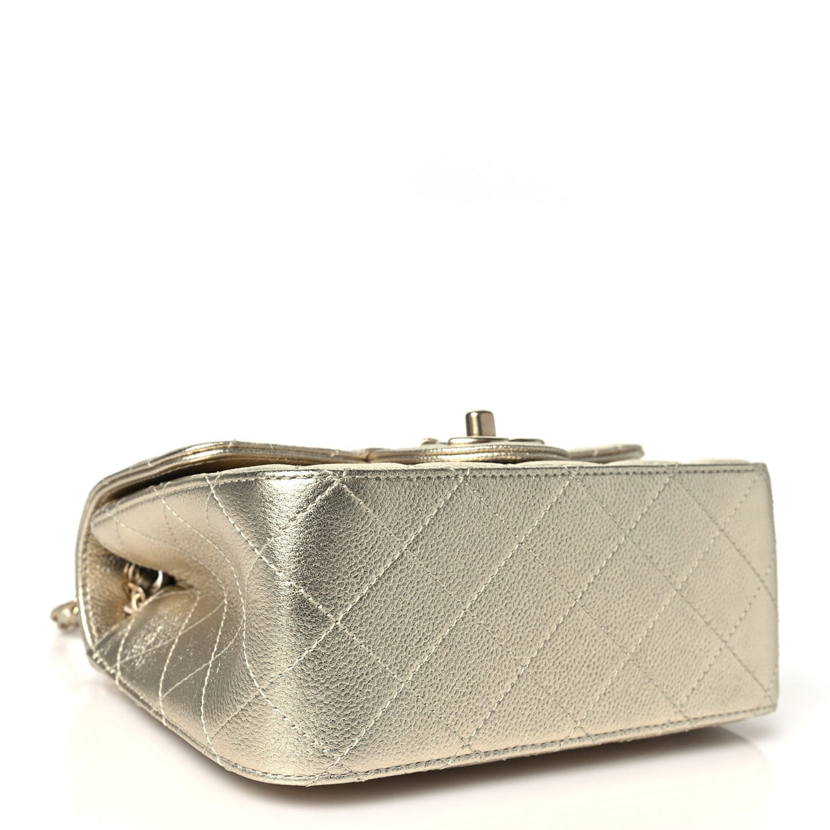 Mini Quilted Caviar Flap Shoulder Bag - Gold