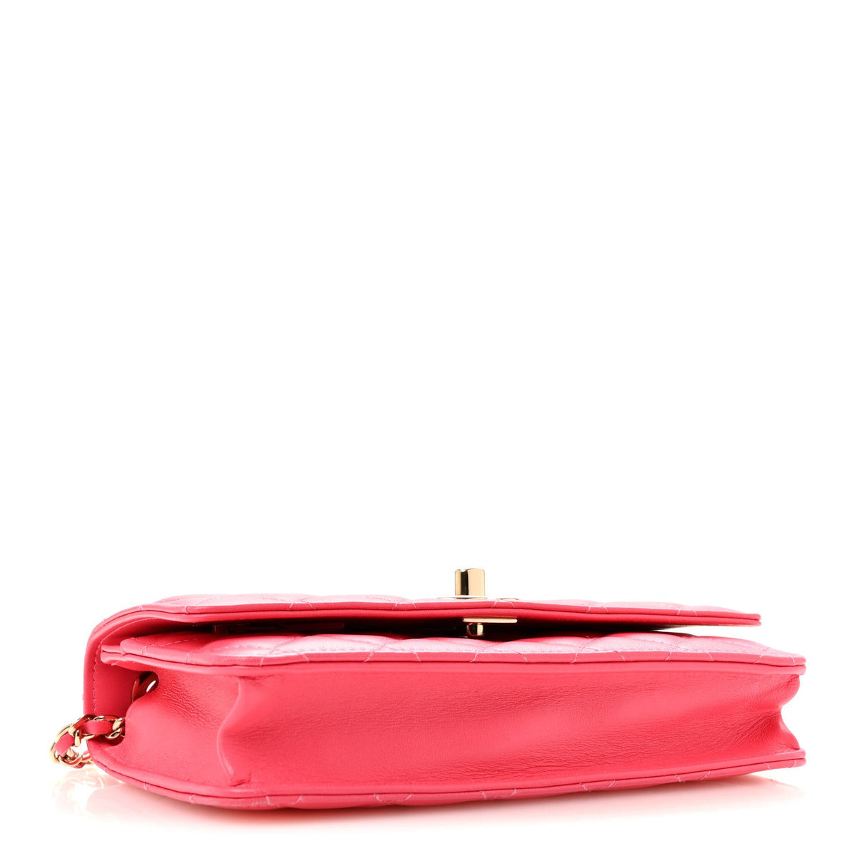 Quilted Lambskin Wallet Bag - Pink