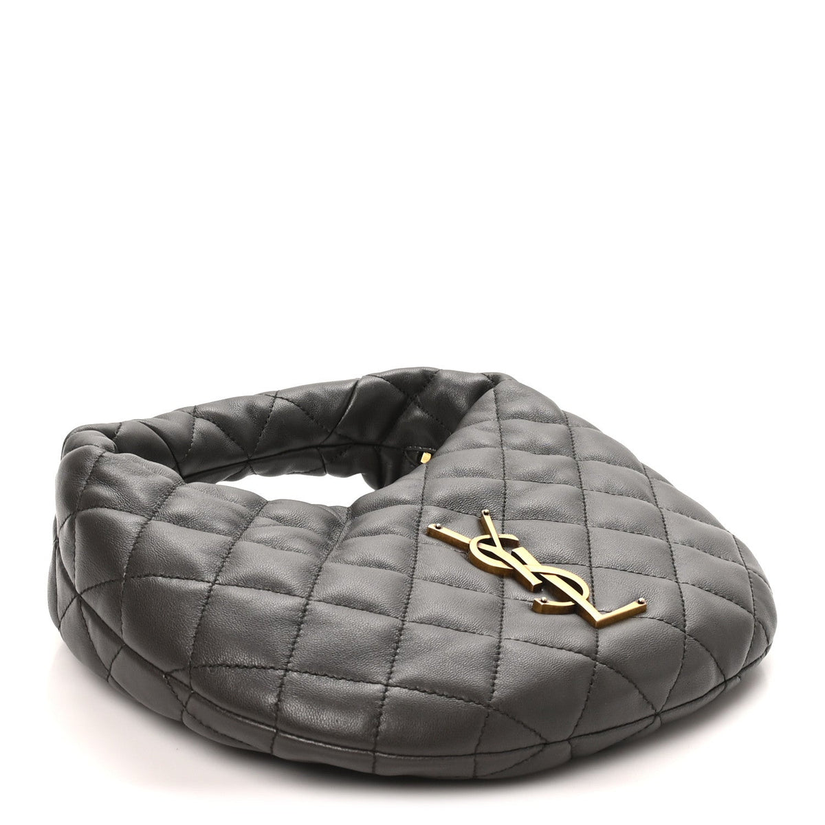 Quilted Lambskin Handbag - Grey