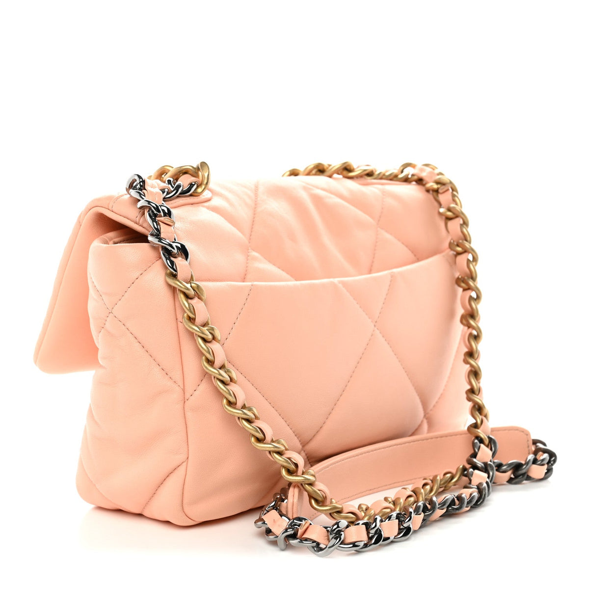 Medium Quilted Goatskin Flap Shoulder Bag - Pink