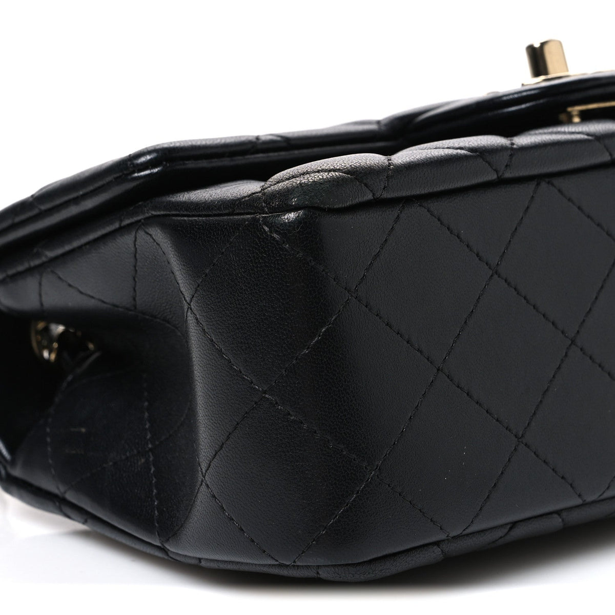 Mini Quilted Lambskin Flap Shoulder Bag - Tan