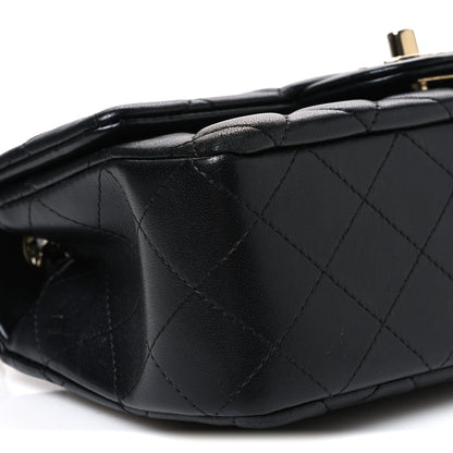 Mini Quilted Lambskin Flap Shoulder Bag - Tan