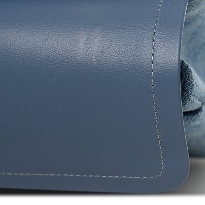 Small Quilted Flap Shoulder Bag - Light Blue