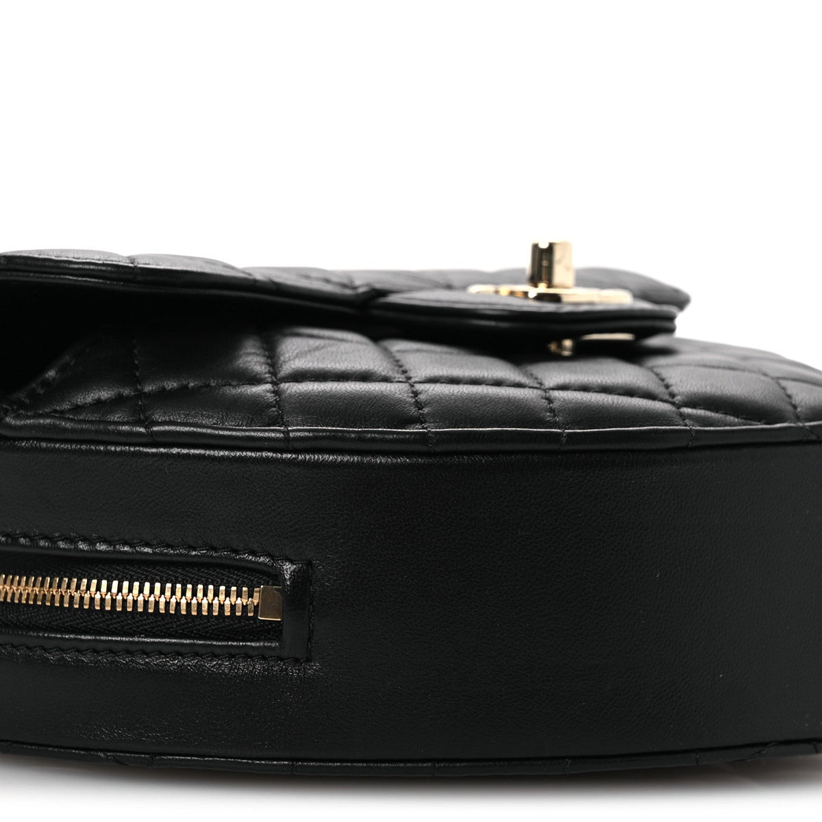 Large Quilted Lambskin Handbag - Black