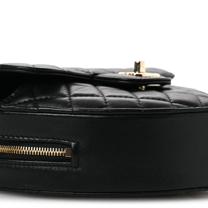 Large Quilted Lambskin Handbag - Black