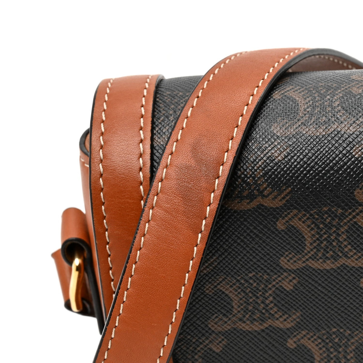 Calfskin Canvas Handbag - Tan