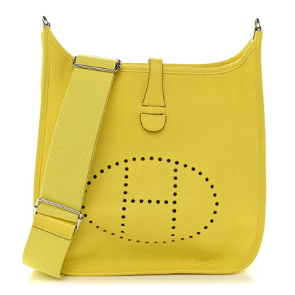 Taurillon Clemence Evelyne Iii Pm Lime Handbag
