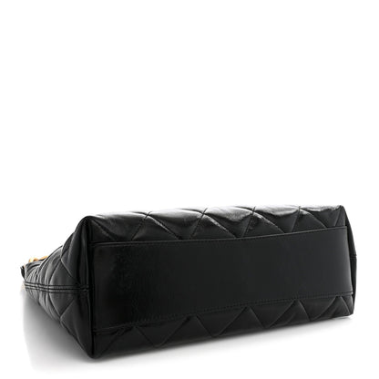 Quilted Lambskin Hobo Bag - Black