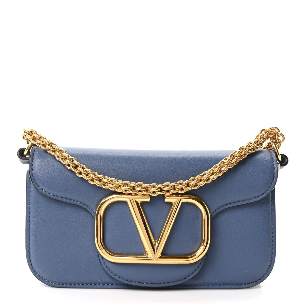 Small Calfskin Shoulder Bag - Blue