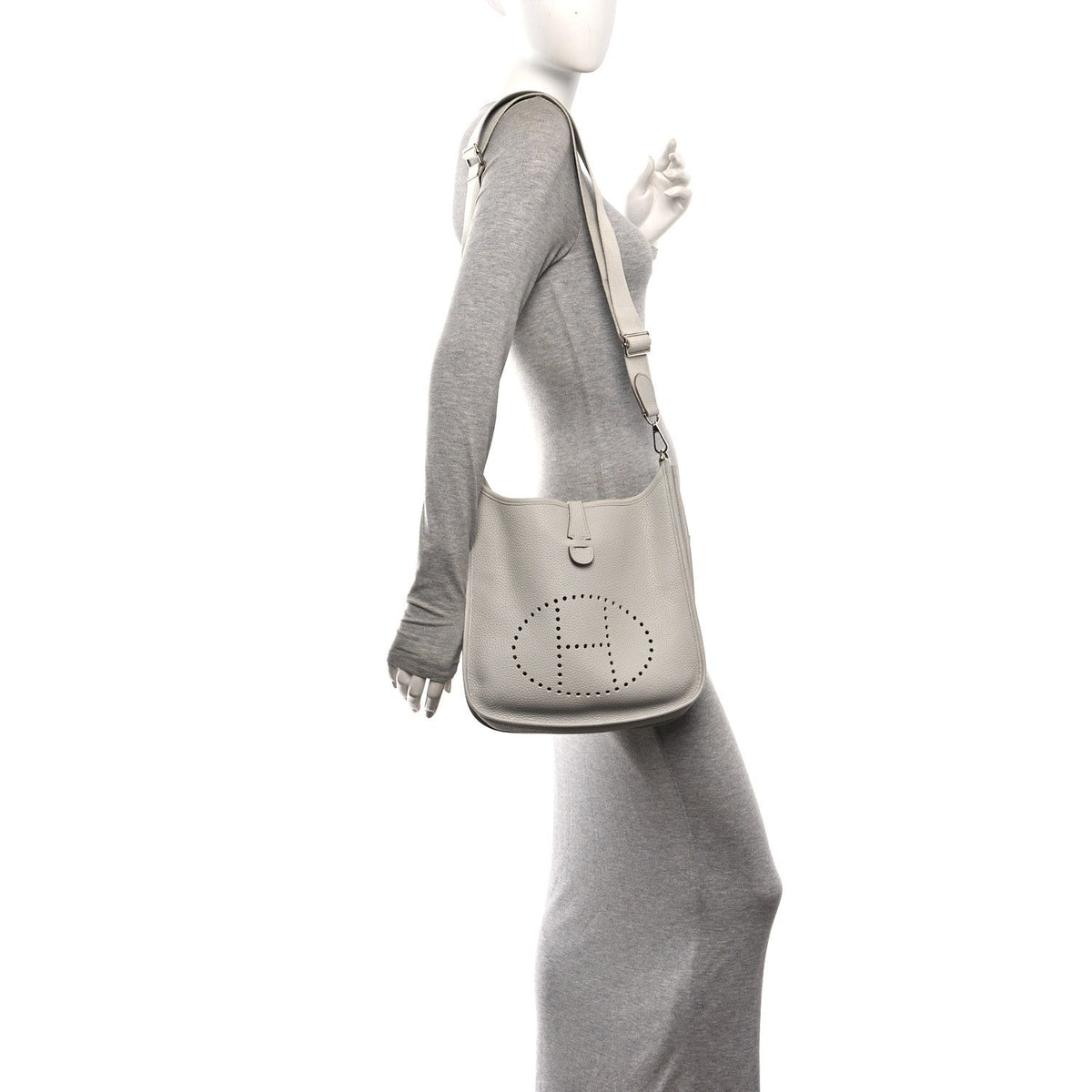 Taurillon Clemence Evelyne Iii Pm Gris P Handbag