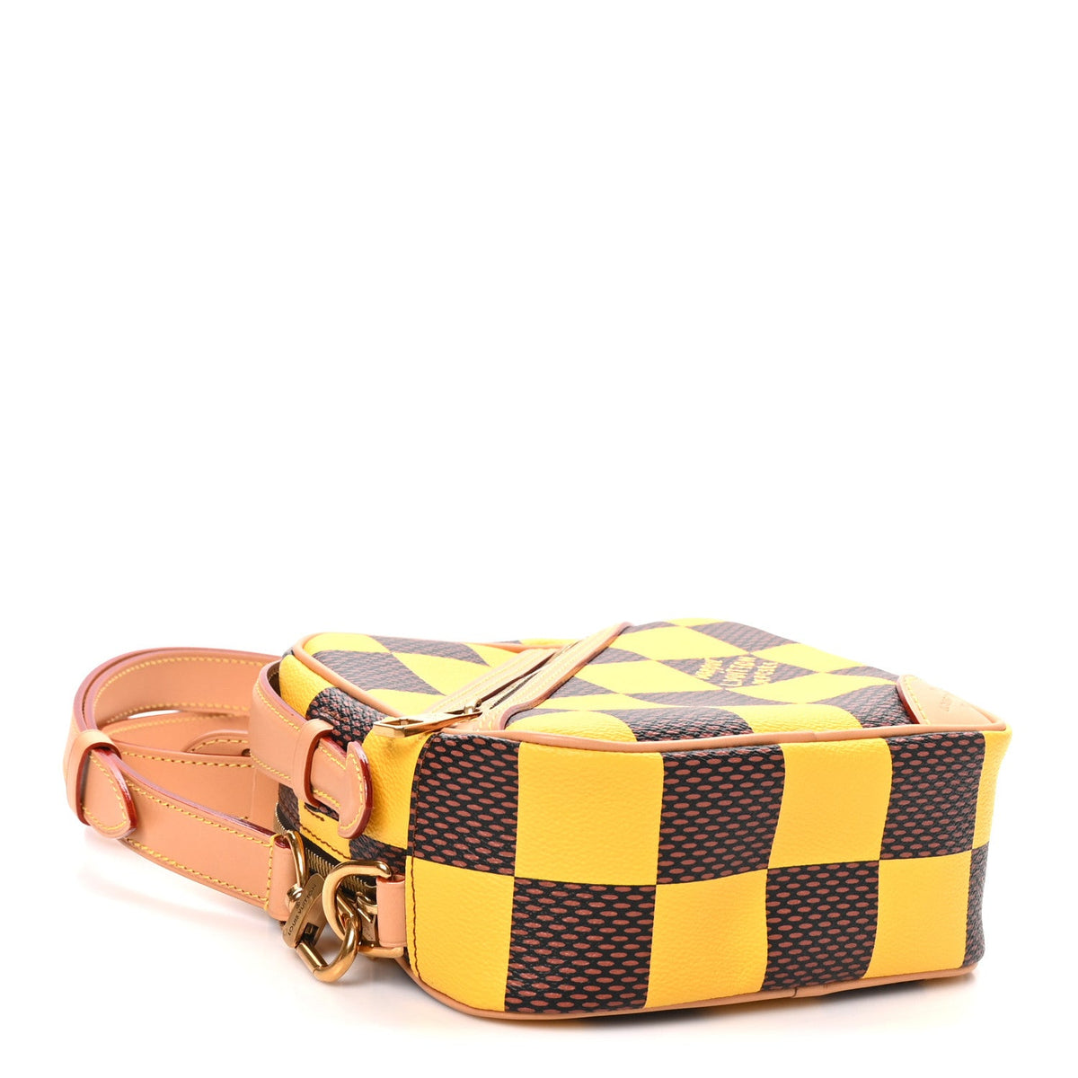 Damier Pop Chess Messenger Jaune Mat Handbag