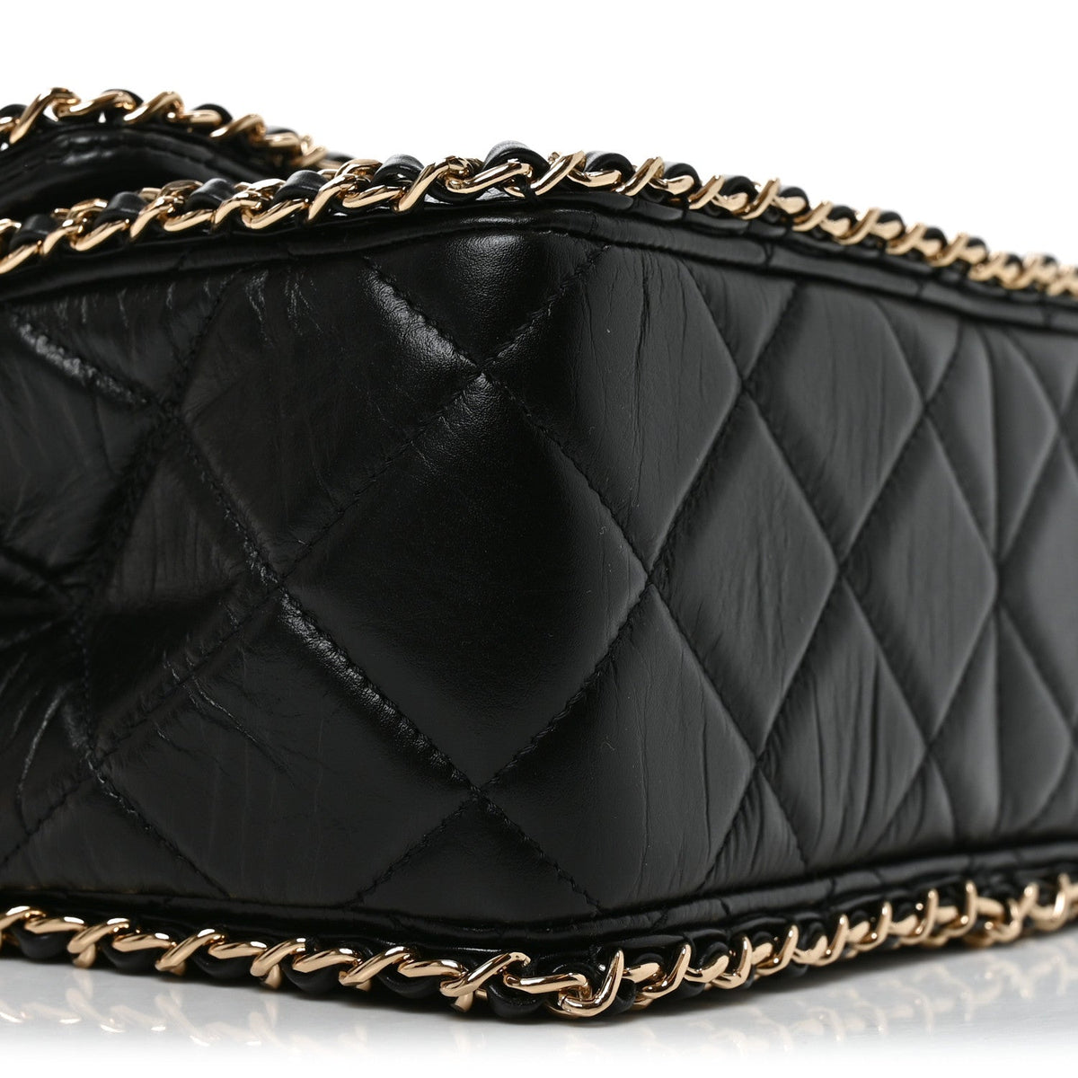 Medium Calfskin Flap Shoulder Bag - Black
