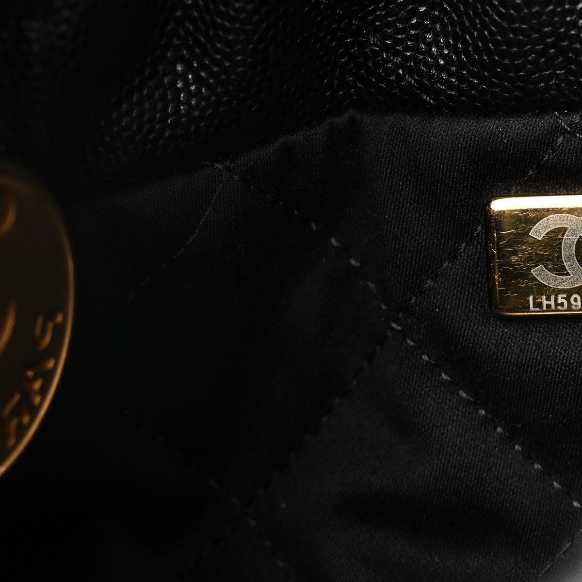 Mini Quilted Caviar Handbag - Black