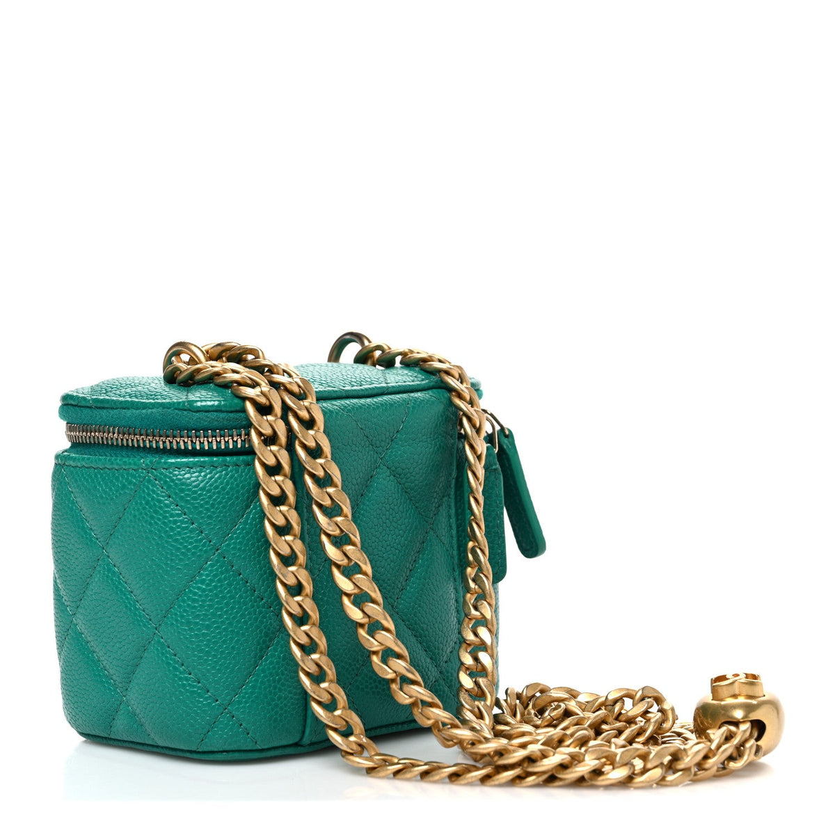 Mini Quilted Caviar Handbag - Green