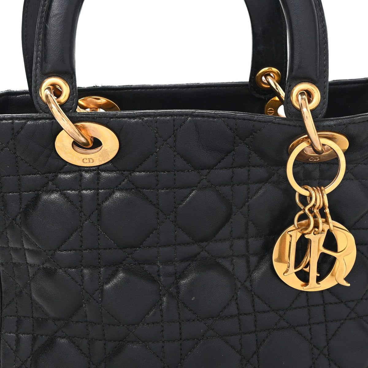 Medium Lambskin Handbag - Black