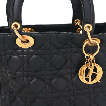 Medium Lambskin Handbag - Black