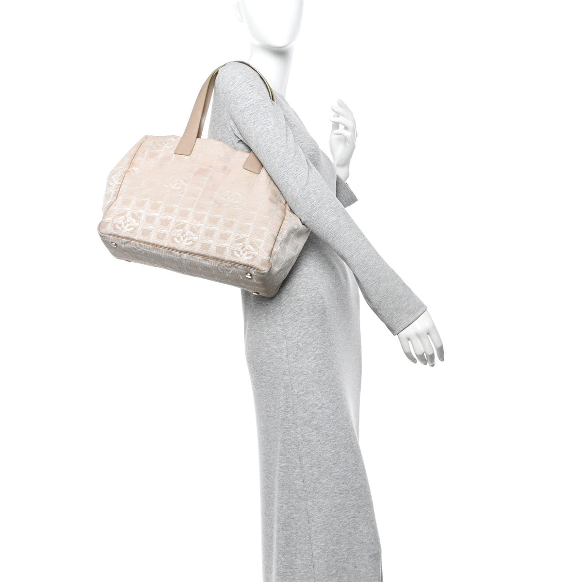 Medium Nylon Tote Bag - Beige