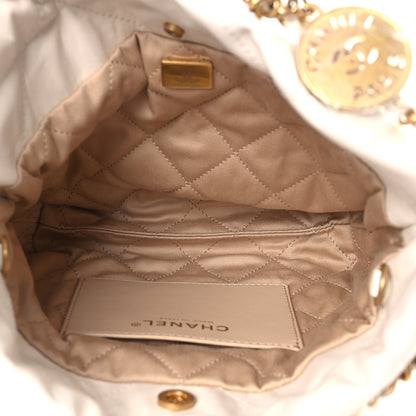Mini Quilted Calfskin Handbag - White