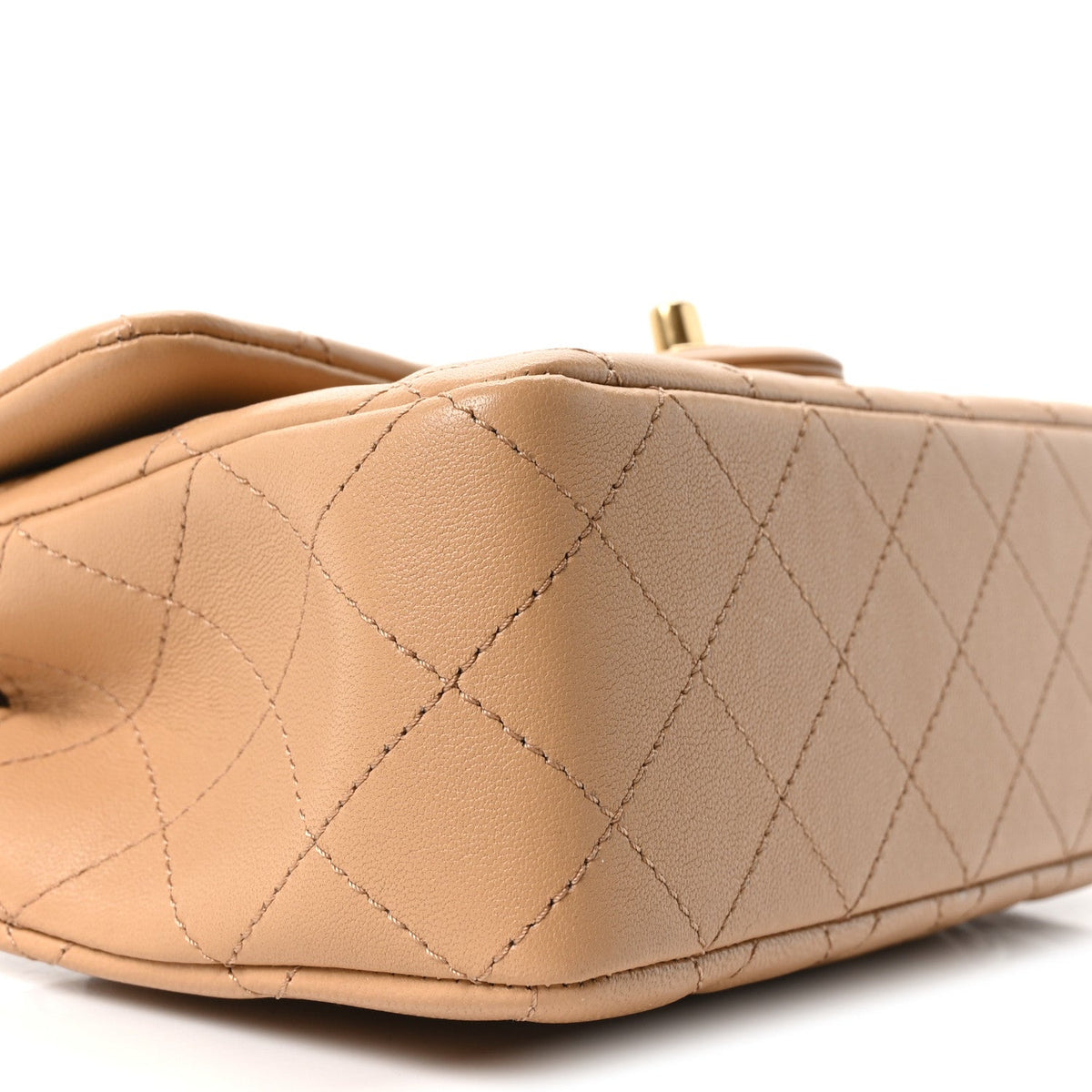Mini Quilted Lambskin Flap Shoulder Bag - Tan