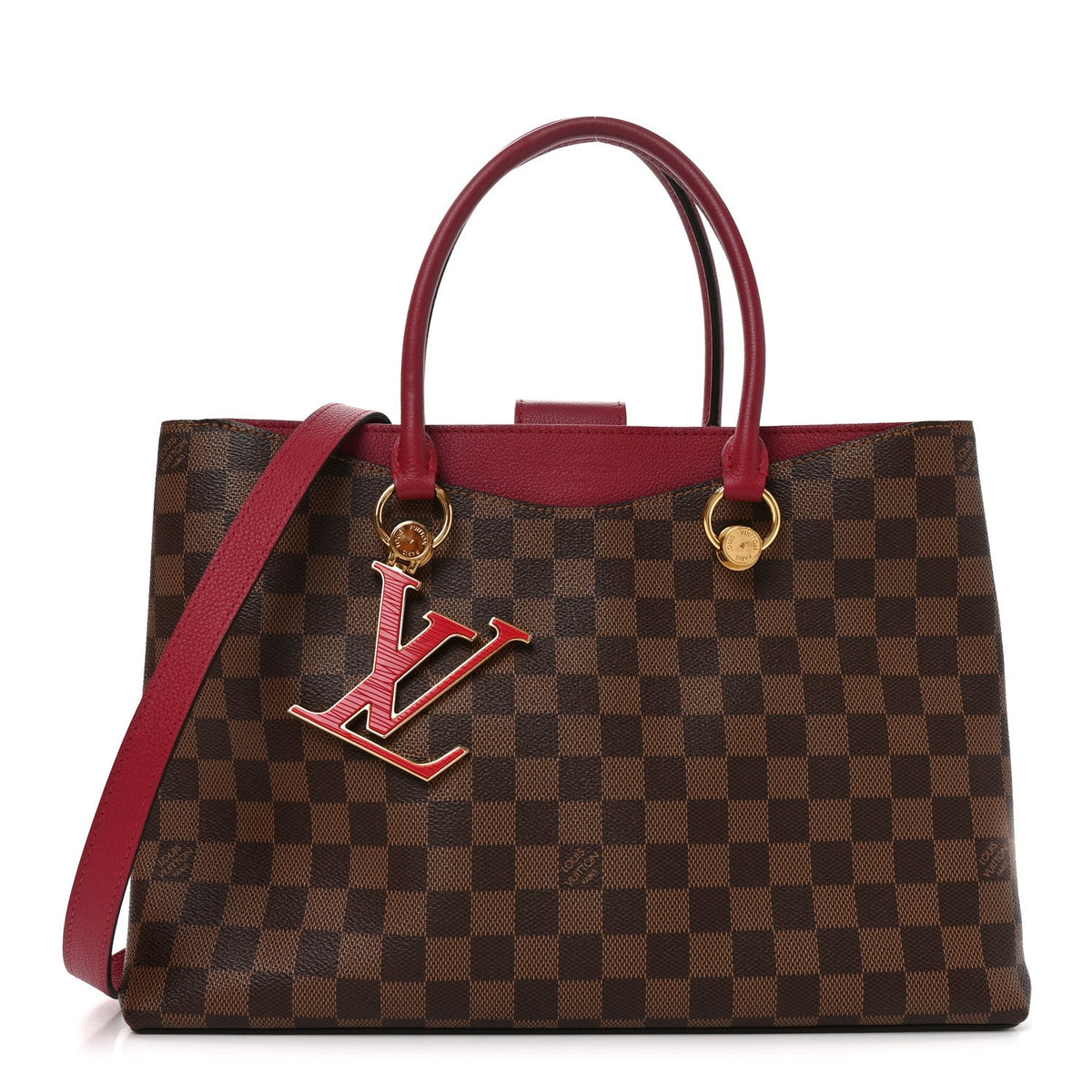 Damier Ebene Lv Riverside Lie De Vin Handbag
