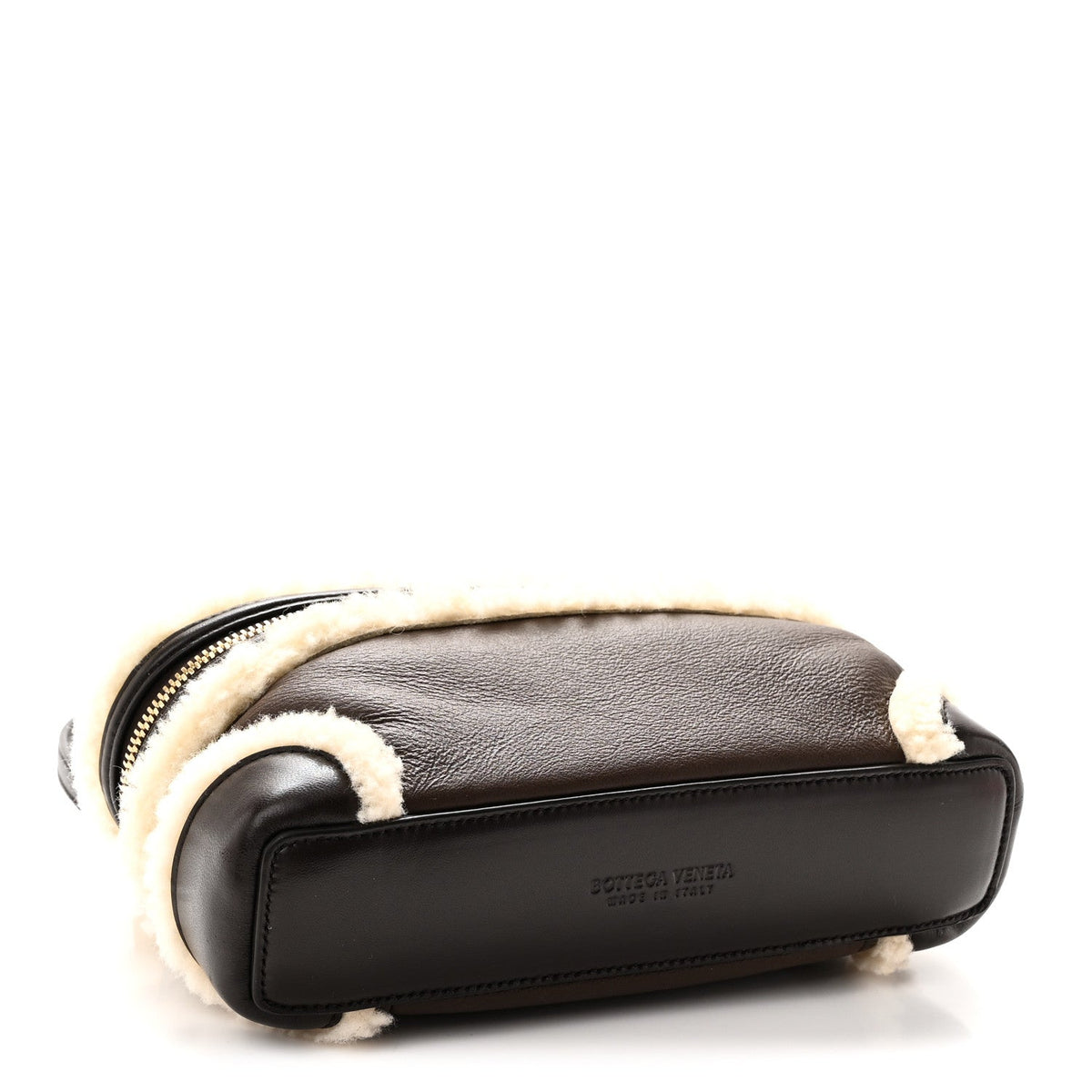 Calfskin Shearling Handbag - Brown
