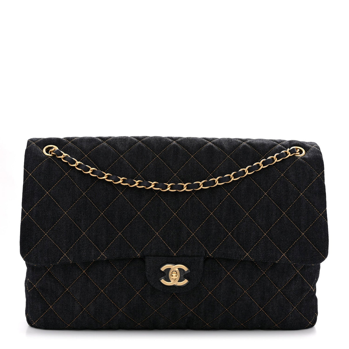 Quilted Flap Shoulder Bag - Blue