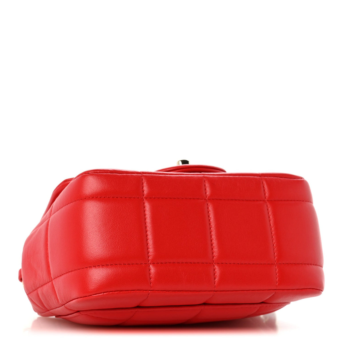 Mini Quilted Lambskin Flap Shoulder Bag - Red