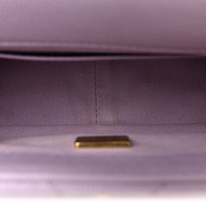 Mini Quilted Caviar Flap Shoulder Bag - Purple
