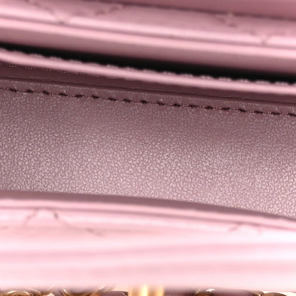 Mini Quilted Calfskin Handbag - Pink