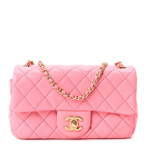 Mini Quilted Lambskin Flap Shoulder Bag - Tan