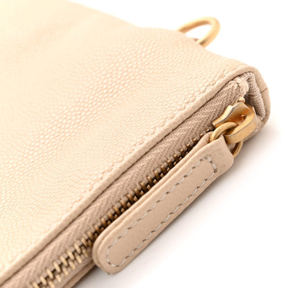 Large Caviar Tote Bag - Beige