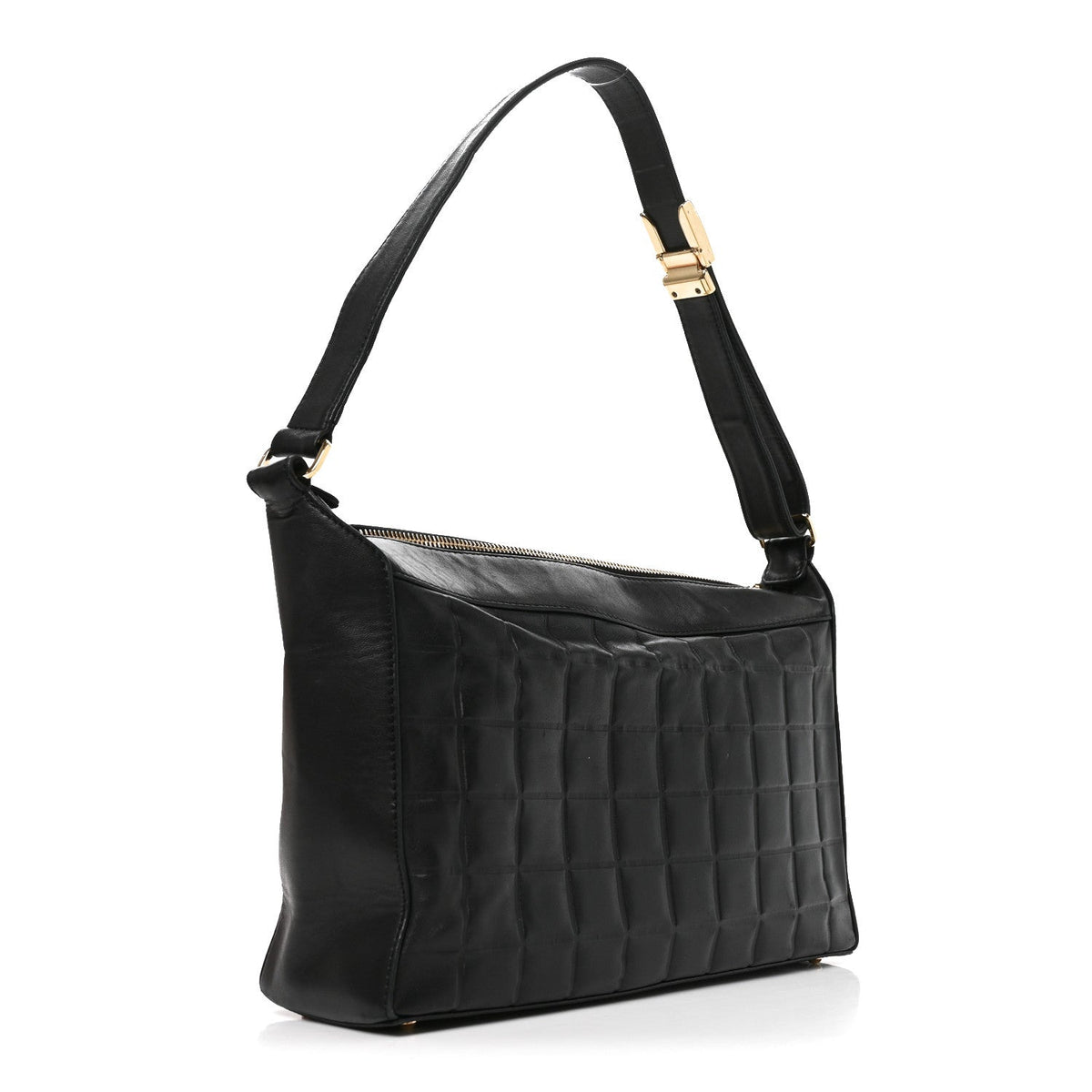 Medium Quilted Lambskin Shoulder Bag - Chocolate