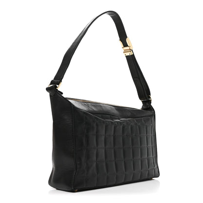 Medium Quilted Lambskin Shoulder Bag - Chocolate