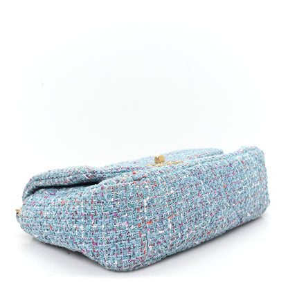 Medium Quilted Flap Shoulder Bag - Blue