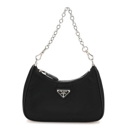 Mini Nylon Shoulder Bag - Black