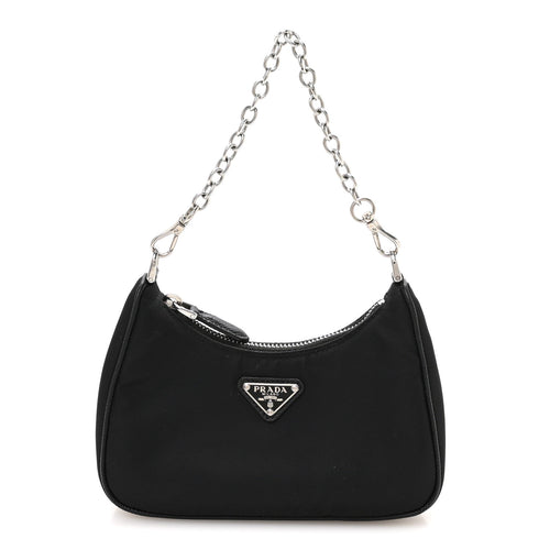 Mini Nylon Shoulder Bag - Black