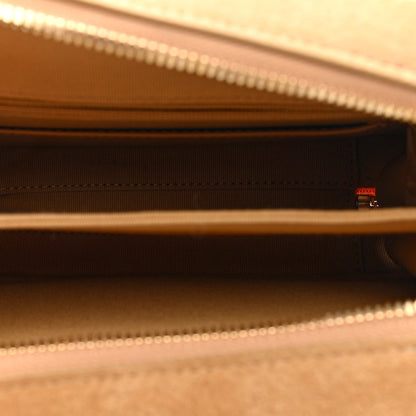 Quilted Suede Handbag - Brown
