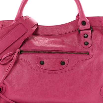 Agneau Classic Hardware City Cyclamen Fu Handbag