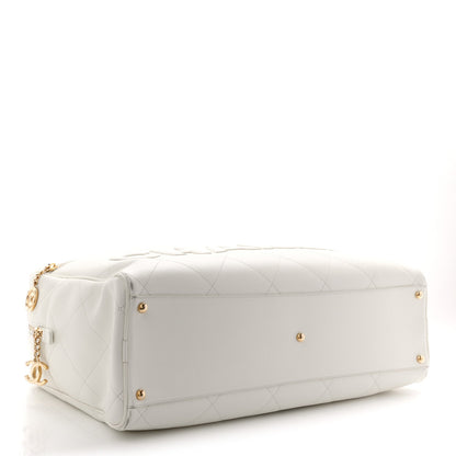 Maxi Calfskin Handbag - White