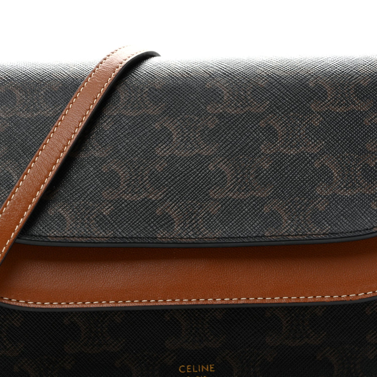Lambskin Canvas Wallet Bag - Tan
