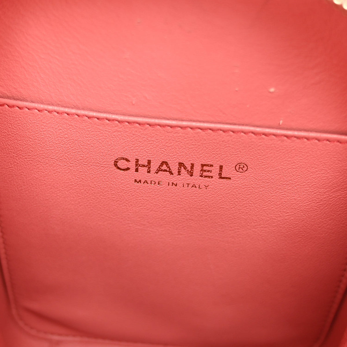 Quilted Caviar Handbag - Pink