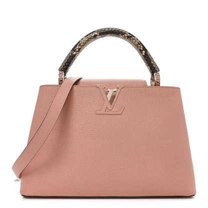 Taurillon Snakeskin Capucines Pm Magnoli Handbag