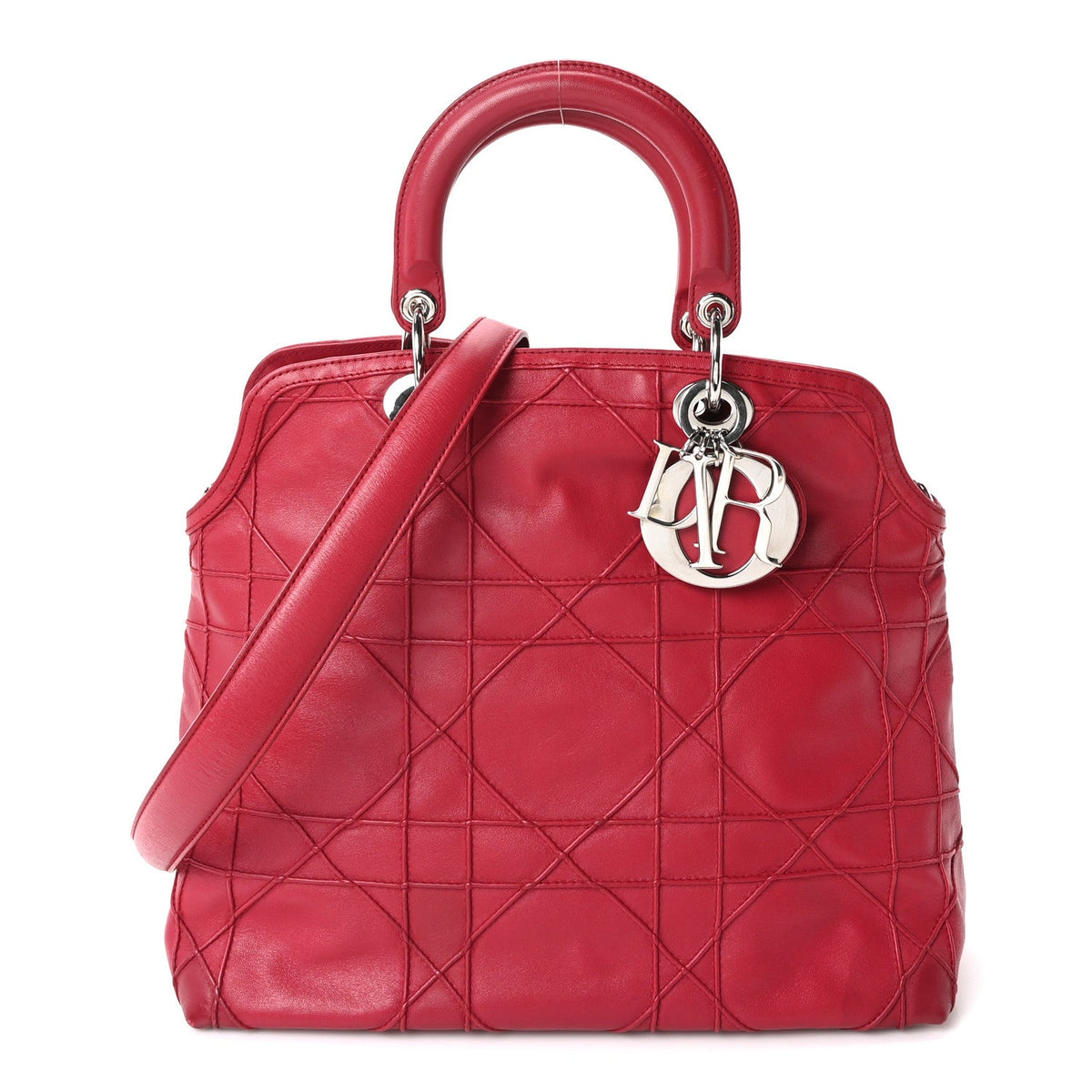 Medium Lambskin Tote Bag - Red